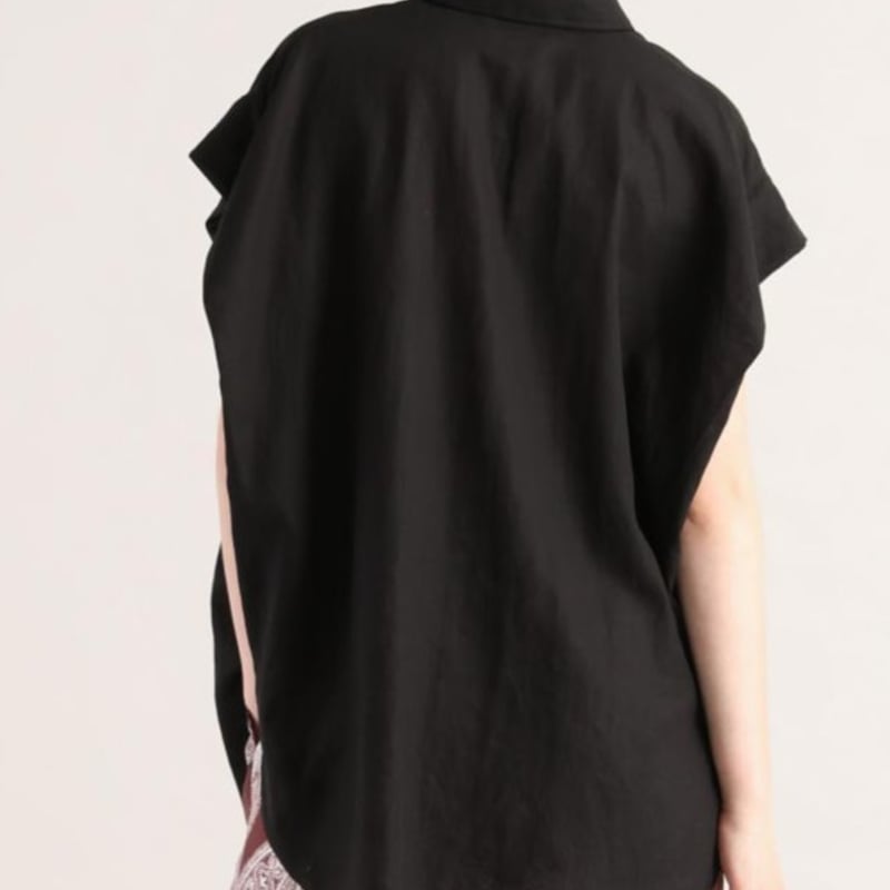 SACRA｜サクラ ｜SHRINK GABARDINE SHIRT｜125217071｜BLA 