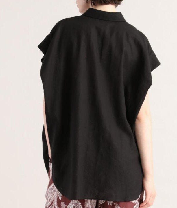 SACRA｜サクラ ｜SHRINK GABARDINE SHIRT｜125217071｜BLA