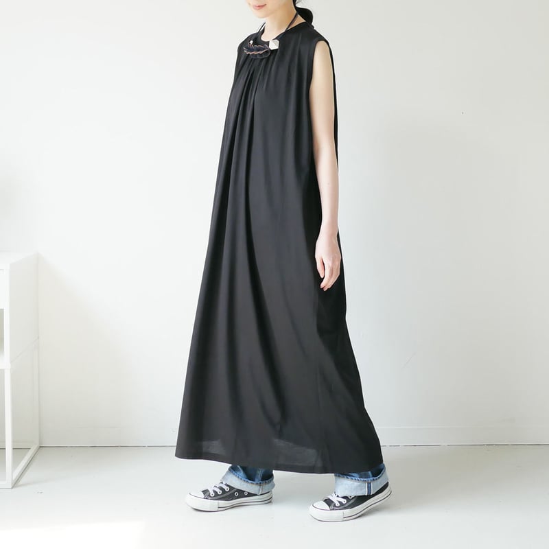 sacra サクラ　ワンピース SACRA｜ サクラ｜トリアセテートミックスローンギャザー