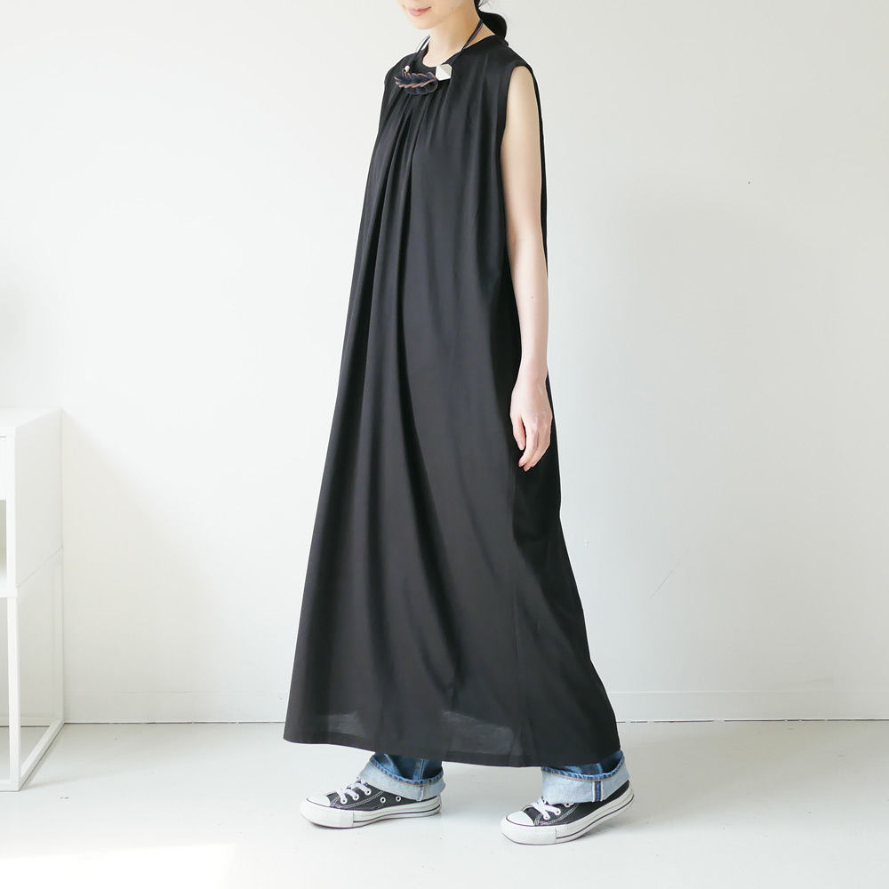 SACRA｜サクラ ｜ビスコースコットンワンピース｜120262021｜BLACK