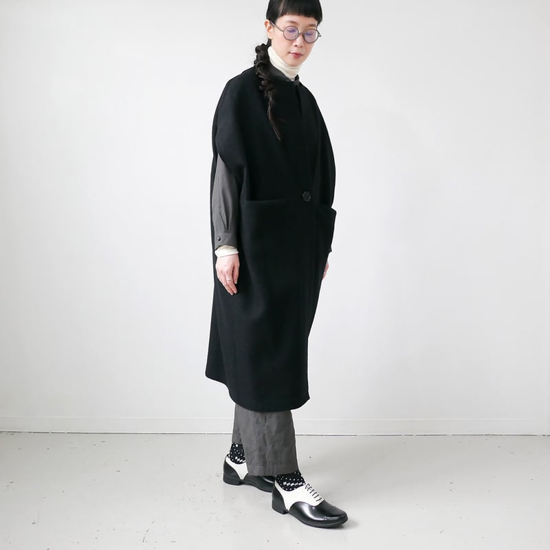 【専用】SH-HIRAI スーヒライ　ウールジャージーポンチョ　38 М SI-HIRAI｜スーヒライ｜コクーン ROBE｜CHAW25-5017｜BLACK | G