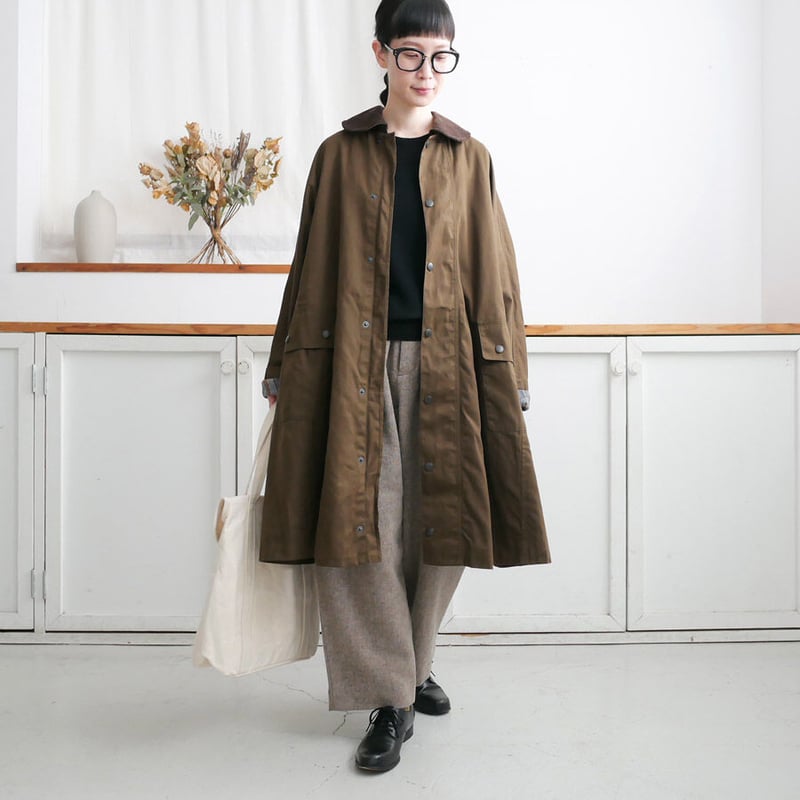 dahl'ia| ダリア ｜コットン パラフィンコート ｜DCO-73BR｜BLACK ｜OL