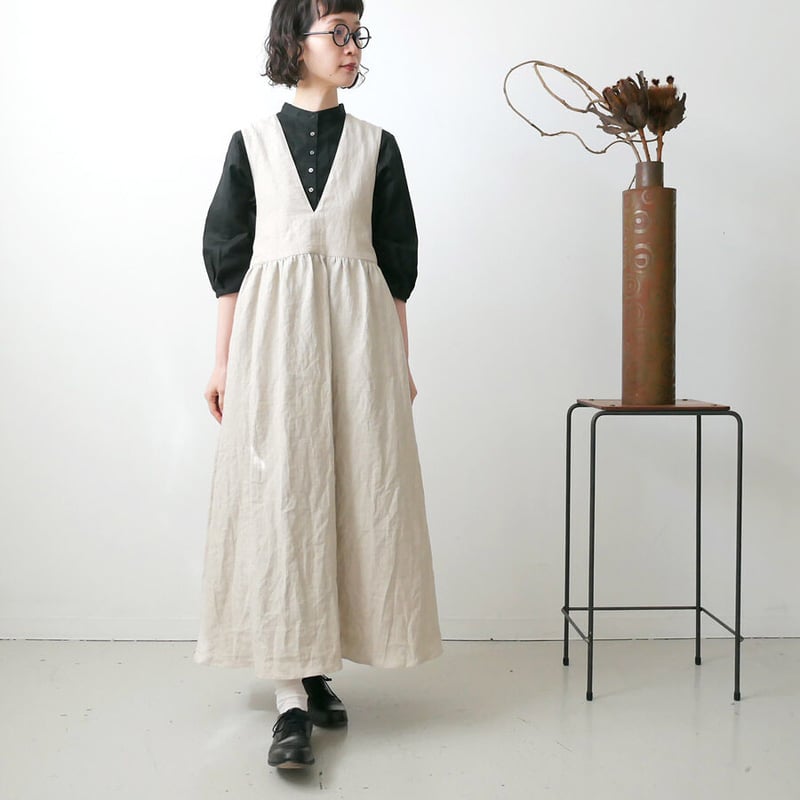 Alaris｜アラリス｜スクイードエプロンワンピース｜Natural｜22