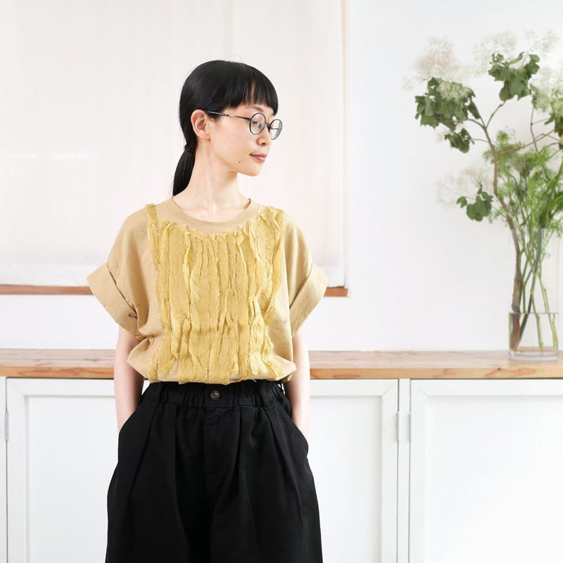 ダリア フリルデコレーションTee 2点セット dahl'ia ｜ダリア ｜ キュプラフリルデコレーション・リメイクTee