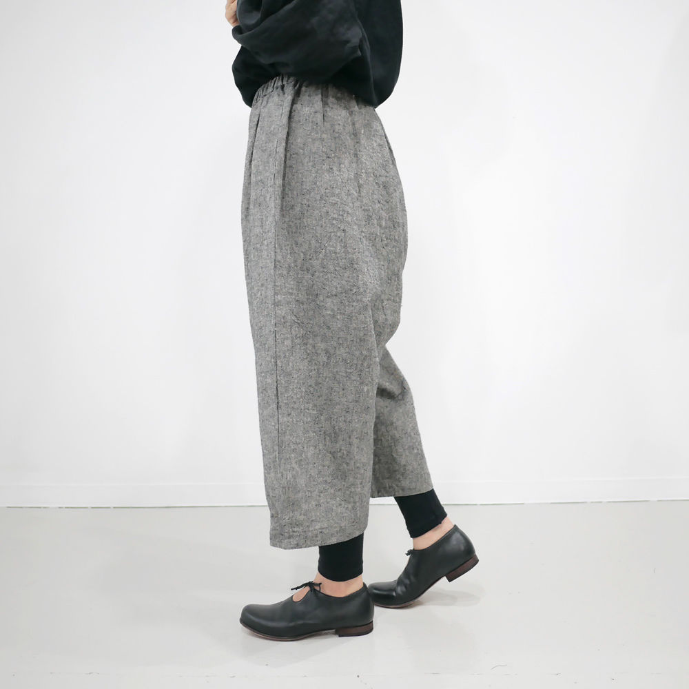 Si-Si-Si comfort 千鳥柄 リネン ギャザーキュロット 日本製 Si-Si-Si comfort 千鳥柄 リネン ギャザーキュロット 日本製