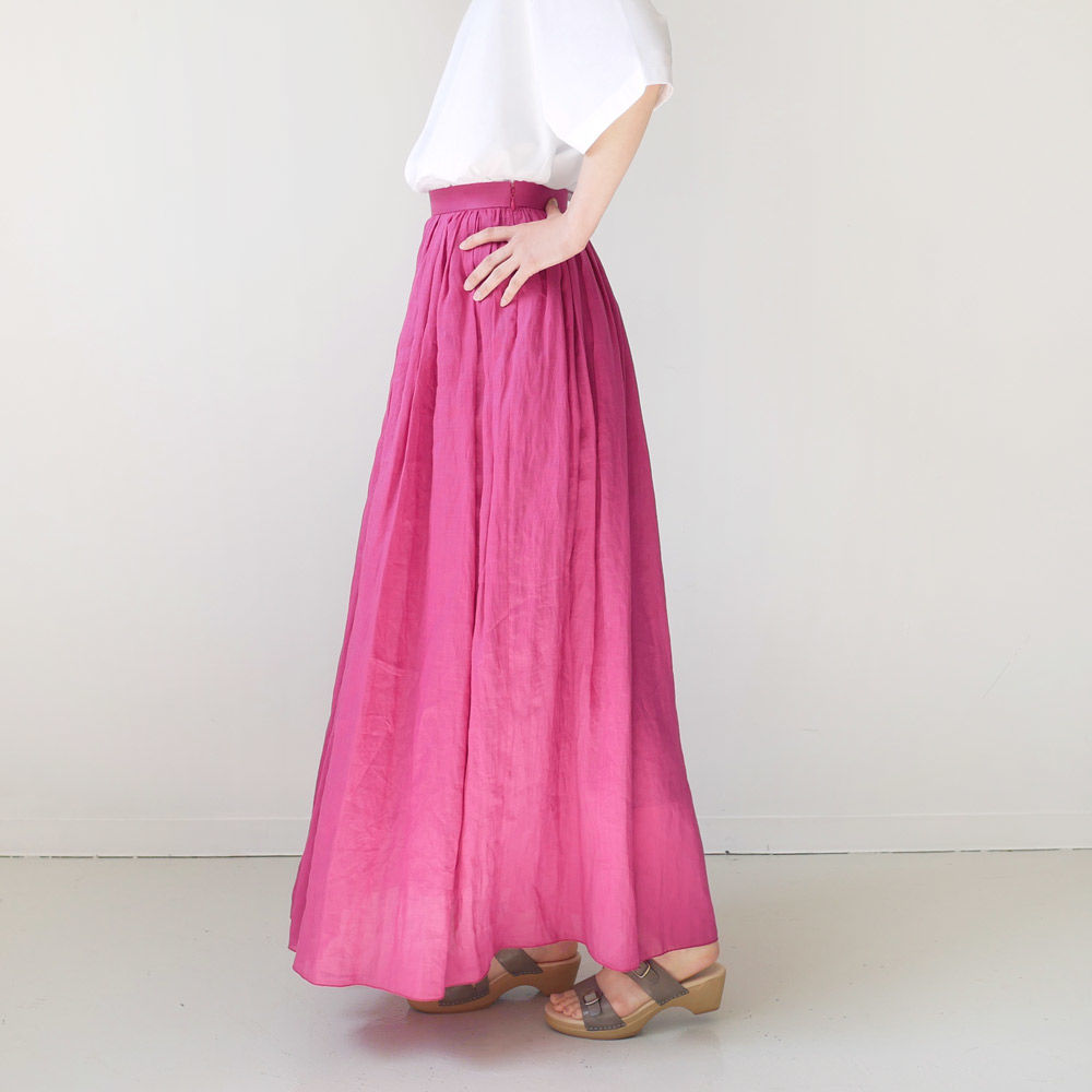 SACRA｜サクラ ｜リネンフレアスカート｜PINK | GOUACHE FUKUOKA 
