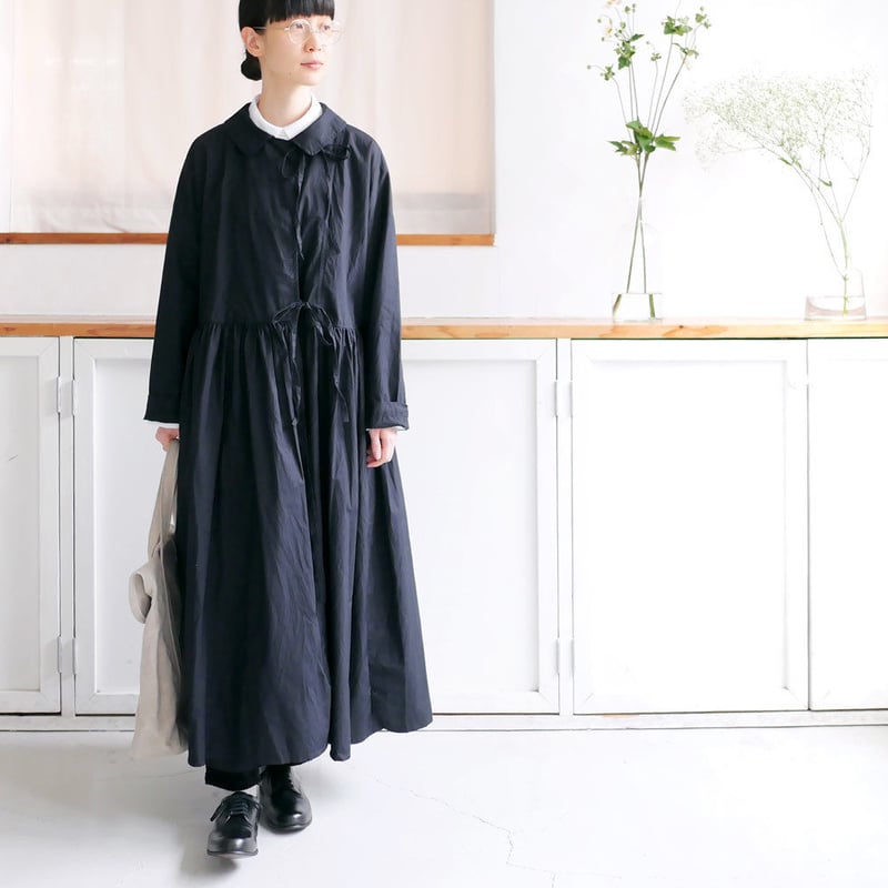 g｜glam｜グラム｜ コットンダンプクロスリボン前開きワンピース｜g