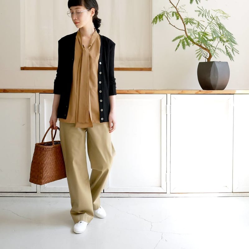 SACRA｜サクラ ｜ボウタイ ノースリーブ ブラウス｜120215031｜BEIGE