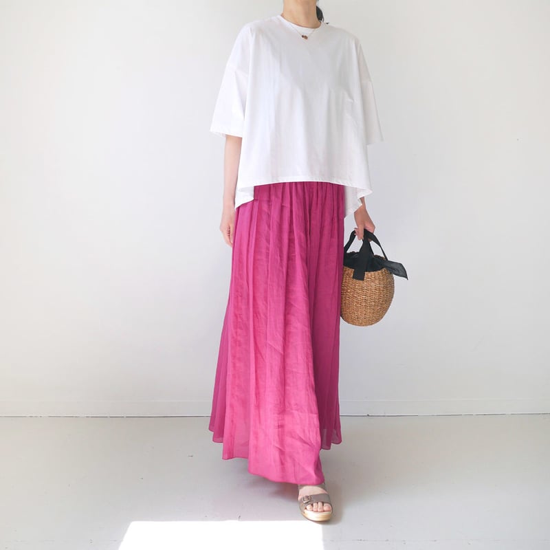 SACRA｜サクラ ｜リネンフレアスカート｜PINK | GOUACHE FUKUOKA