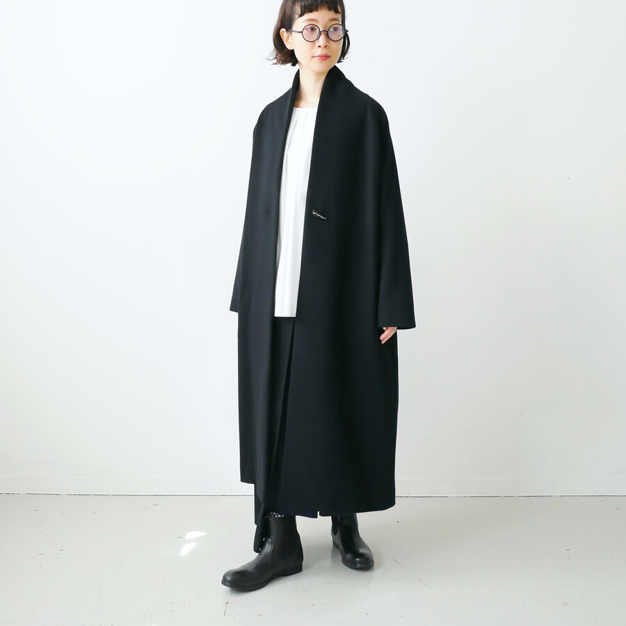 SI-HIRAI｜スーヒライ｜NO COLLAR COAT｜CHAW25-4218｜BLACK
