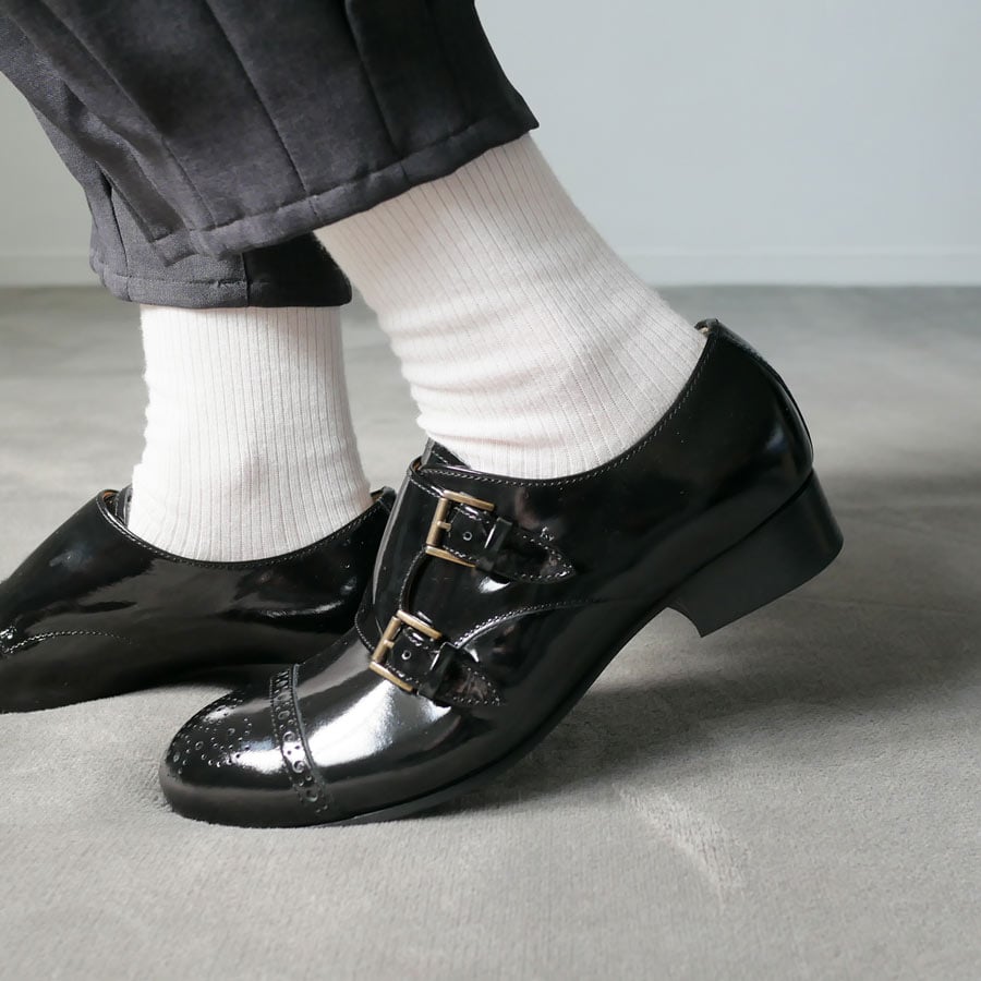 chausser｜ショセ｜ダブルモンク ストラップ シューズ ｜C-2203｜BLACK | ...