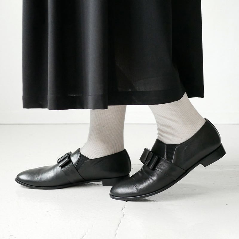 chausser｜ショセ｜サイドゴアリボンベルトスリッポン｜C-2252｜BLACK
