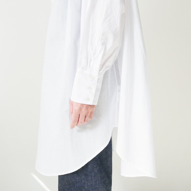 UNIVERSAL TISSU｜ ユニヴァーサルティシュ｜バンドカラーシェルボタン