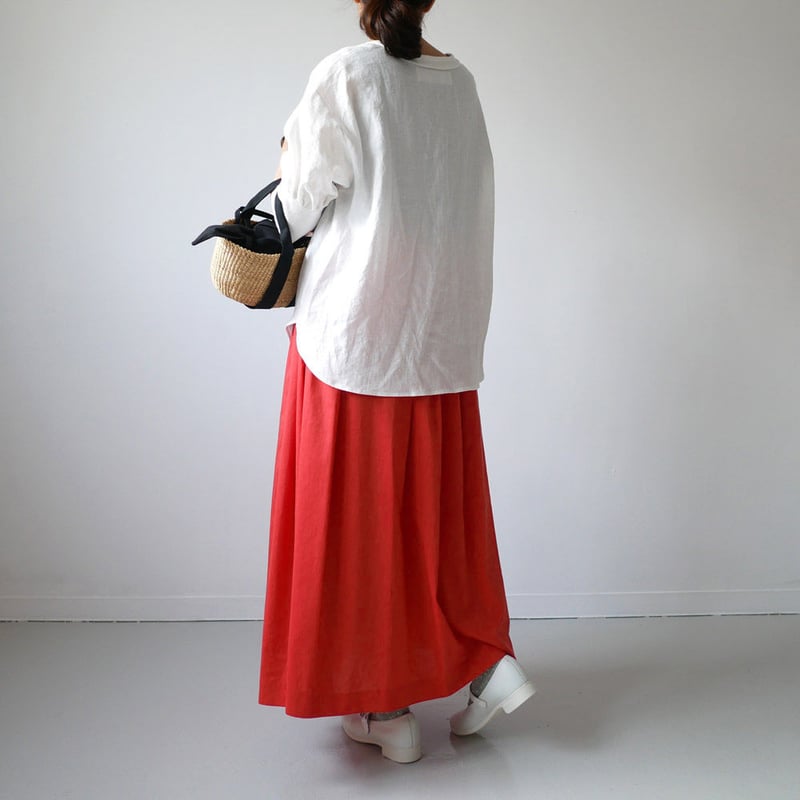 SACRA｜ サクラ ｜DRAPY LINEN ギャザースカート｜ 118218121 | G