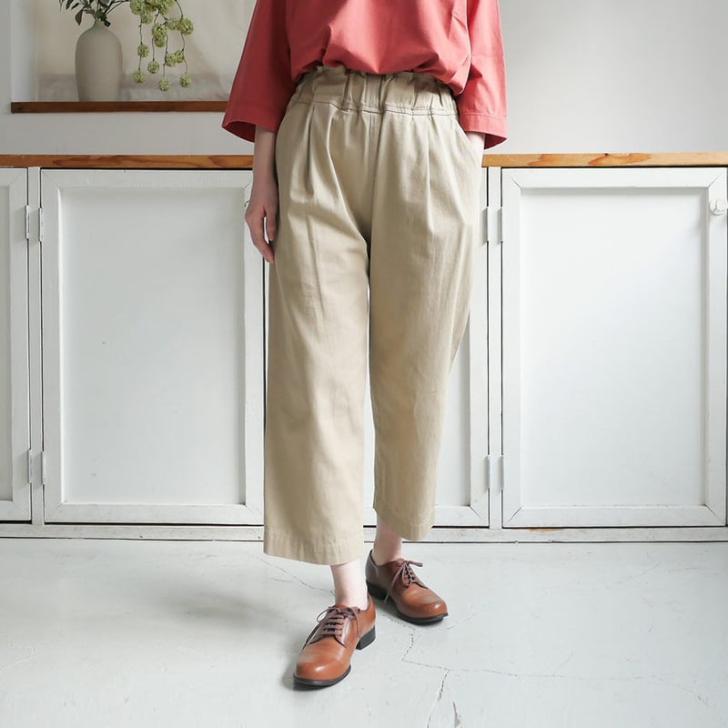 FIRMUM｜フィルマム｜強撚ツイルコットン 9分丈ワイドパンツ｜TA