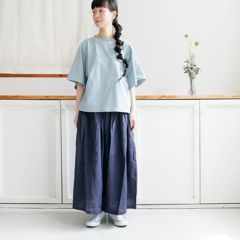 GOUACHE FUKUOKA ｜ガッシュ｜リネンタックロングスカート | NAVY | G