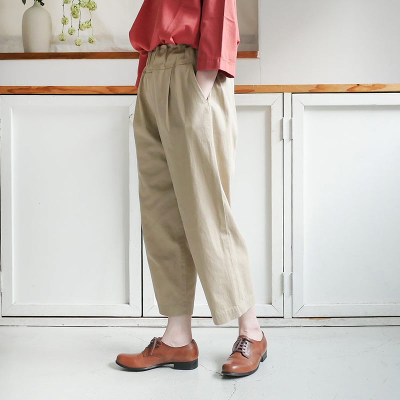 FIRMUM｜フィルマム｜強撚ツイルコットン 9分丈ワイドパンツ｜TA