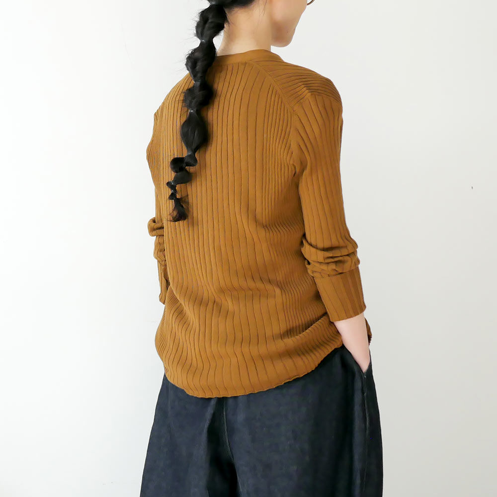 SACRA｜サクラ ｜FINE TWIST COTTON RIBコットンリブカーディガン｜BE 