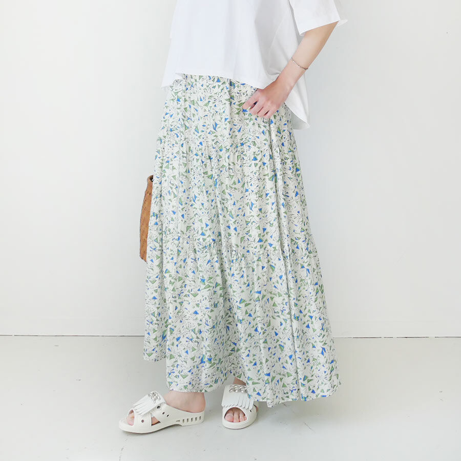 SACRA｜サクラ ｜DRAWING PRINT SKIRT｜プリント スカート｜121125