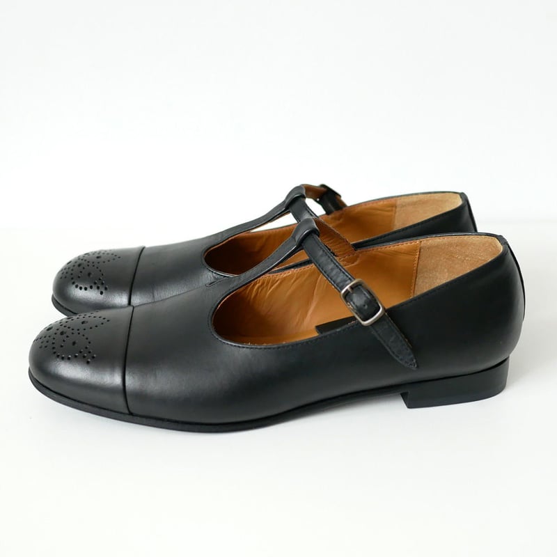 chausser｜ショセ｜キルト付き Tストラップシューズ｜C-2266