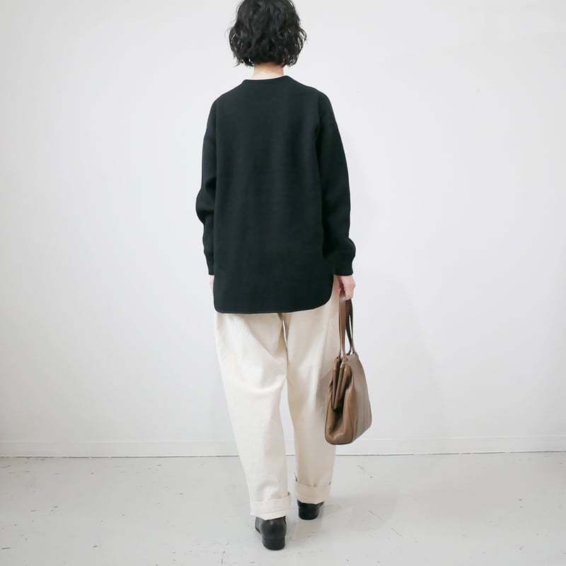 SACRA｜サクラ ｜WOOLEN COTTON TOP｜125551091｜BLACK |