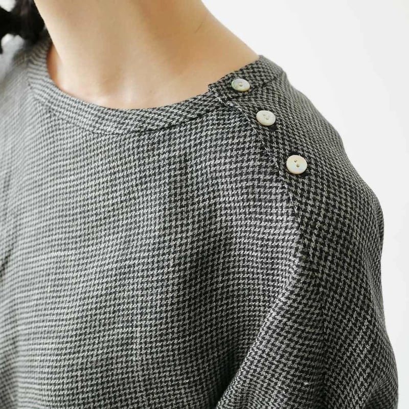 ドットカバープルオーバーブラウス スースースー si-si-si comfort｜スースースーコンフォート｜リネンプルオーバー