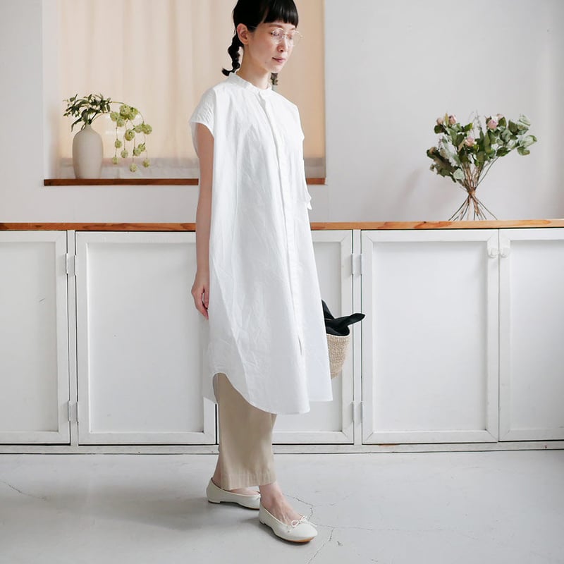 つぼね【未使用】UNIVERSAL TISSU リネンロングシャツ UNIVERSAL TISSU｜ユニヴァーサルティシュ｜スリーブレスロングシャツ