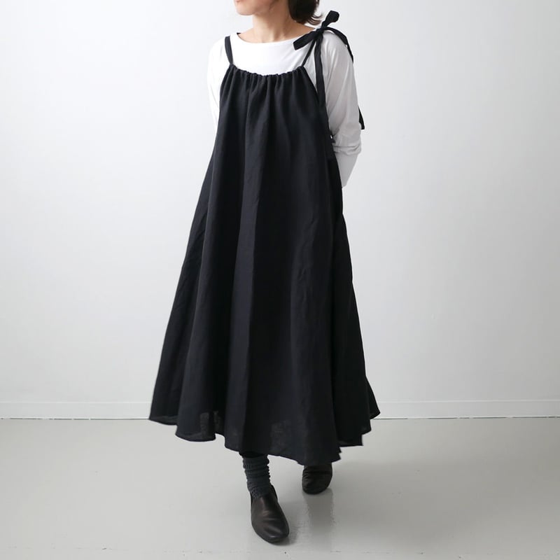 THE FACTORY ザ・ファクトリー ｜リボンワンピース｜TF19SS｜BLACK |