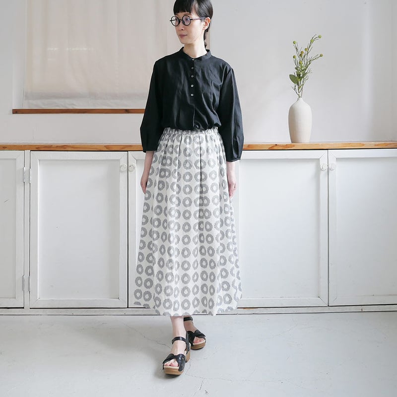 久留米絣　スカート 久留米かすり｜絣フレアスカート ｜ドーナツ｜GOUACHE FUKUOKA