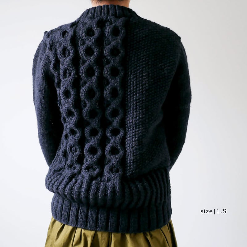 HARVESTY｜ハーベスティ｜ケーブルニットプルオーバー ｜NAVY｜A51803