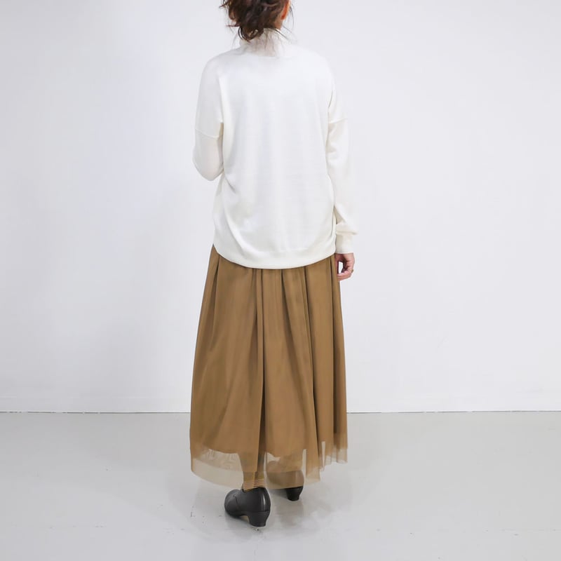 SACRA ｜サクラ ｜オーバーラップチュールスカート｜BEIGE