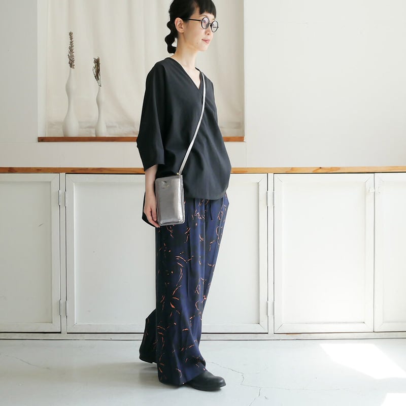SACRA SHADOW LEAF プリント ドロースト パンツ SACRA｜サクラ ｜SHADOW FLOWER PANTS｜シャドウフラワーパンツ