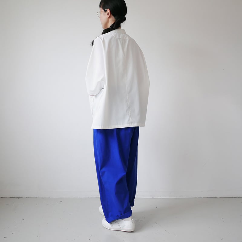 久留米かすり｜kasuri wide pants｜絣ワイドパンツ ｜無地青｜GOUACHE F