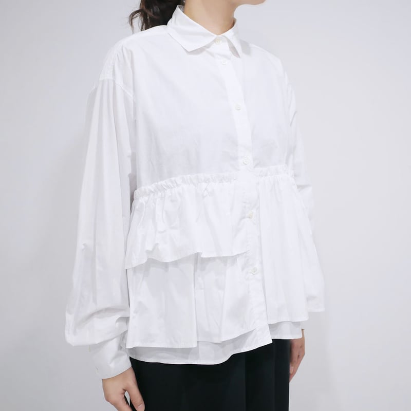 dahl'ia | ダリア |アシンメトリーフリルブラウス |WHITE |DBL-275AK