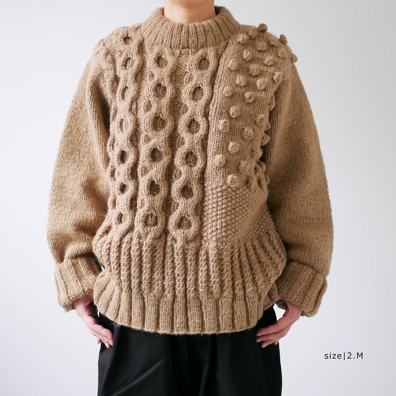 HARVESTY｜ハーベスティ｜ケーブルニットプルオーバー ｜BEIGE｜A51803