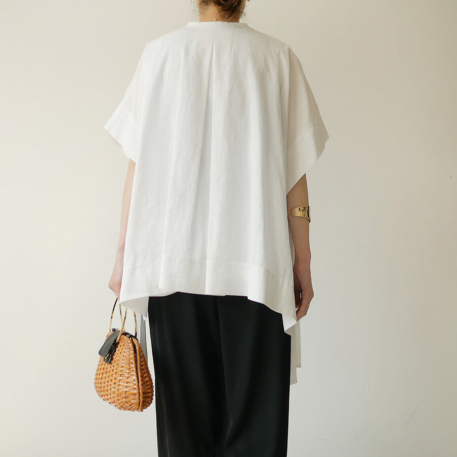 SACRA｜サクラ ｜SHRINK GABARDINE TOP｜123211071｜WHITE