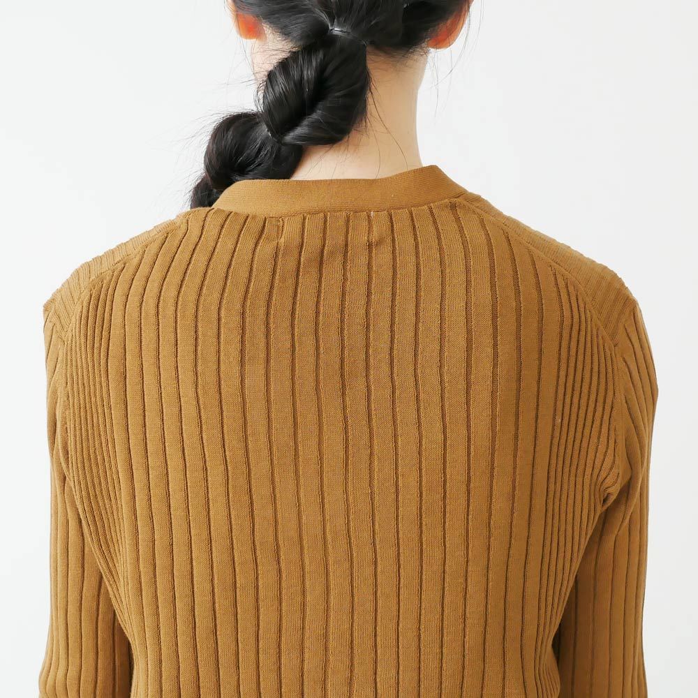 SACRA｜サクラ ｜FINE TWIST COTTON RIBコットンリブカーディガン｜BE 