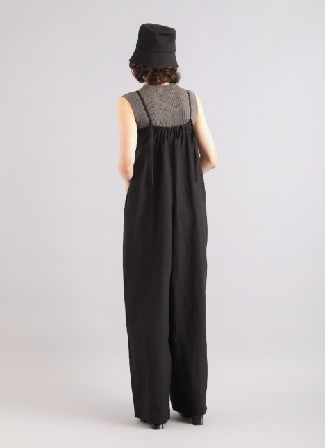 SACRA サクラ✨26SS RAYON LINEN TUMBLE 黒 38 SACRA｜サクラ ｜RAYON LINEN TUMBLE SALOPETTE｜1251090