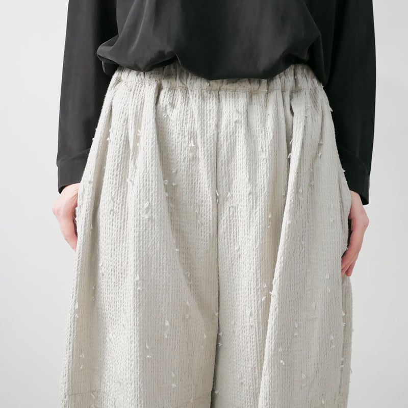 qiri ｜キリ｜sashiko jacquard volume pants｜63-01-PT