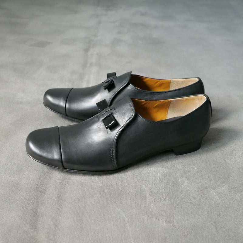 chausser｜ショセ｜スリッポン キャップトゥ シューズ｜C-2202｜BLACK