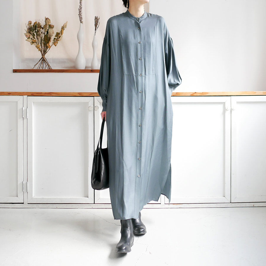 SACRA ｜ サクラ｜TRIACE VINTAGE TWILL OP ギャザースリーブワンピ 