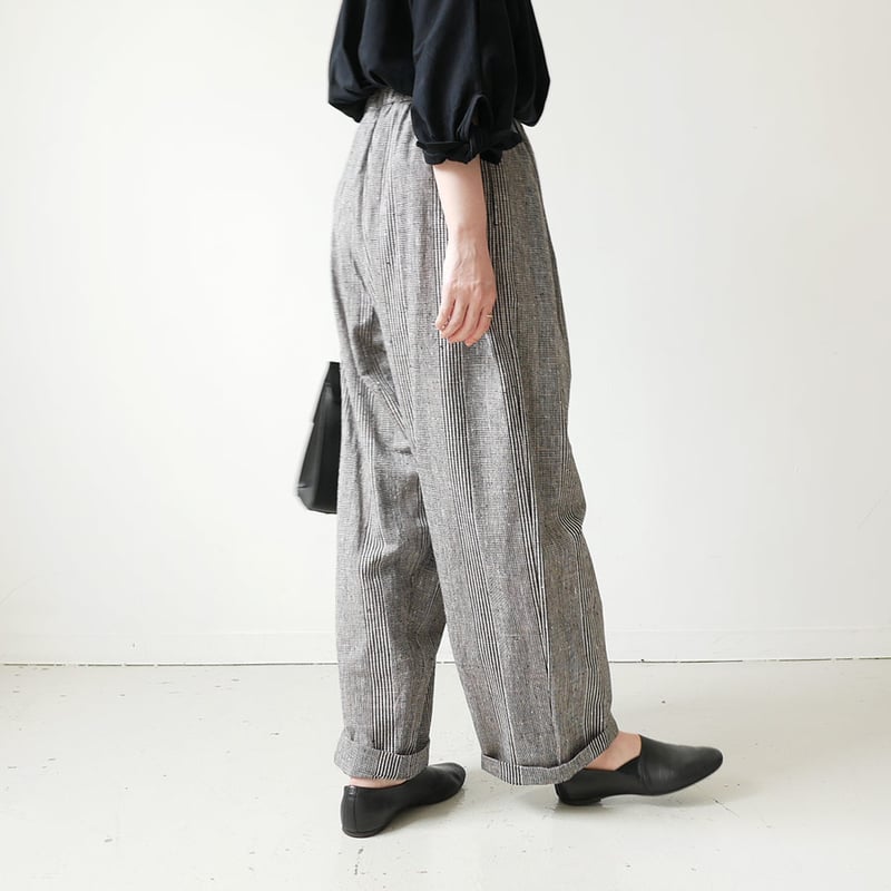 久留米かすり|kasuri wide pants|絣ワイドパンツ |グレン 久留米かすり|kasuri wide pants|絣ワイドパンツ |グレン