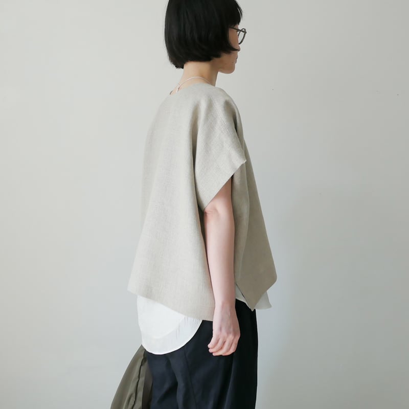 SACRA｜サクラ ｜リネンVネックプルオーバー｜RUSTIC LINEN TOP｜12621