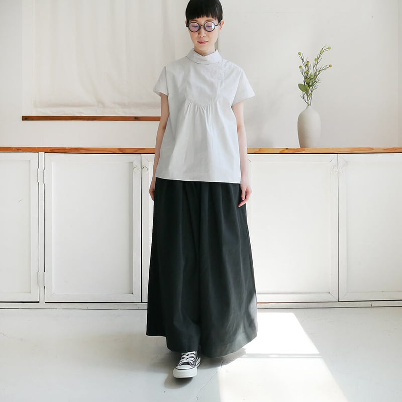 GOUACHE｜ ガッシュ｜サスペンダーキュロットパンツ｜BLACK