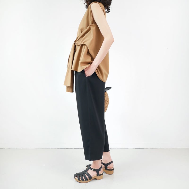 ウールサテンドロップパンツ ウールサテンドロップパンツ サテンストレッチクロップドパンツ
