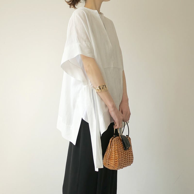 SACRA｜サクラ ｜SHRINK GABARDINE TOP｜123211071｜WHITE