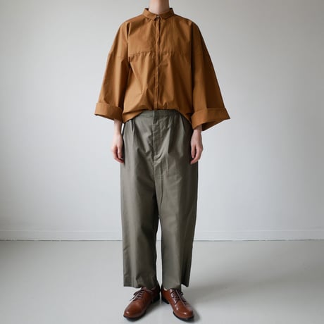 THE FACTORY 　ザ・ファクトリー 　タイプライター　ビッグスリーブシャツ　BROWN　TF18SS-0103