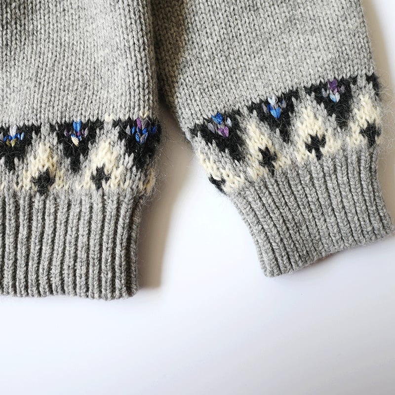 美品♪コーヘン 米冨 モヘア ノルディックニット セーター グレー L sc2 COOHEM| コーヘン | NORDIC KNIT SWEATER｜ノルディックニット