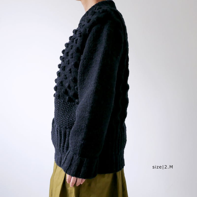 HARVESTY ネイビー ウールセーター A51803