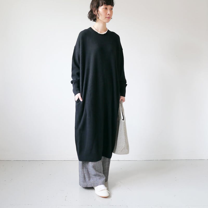 plage プラージュ 2ポケット デザイン ニットワンピース M114 Plage(プラージュ) 22AWスーパーファインウールカシミヤ